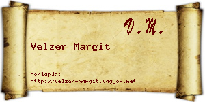 Velzer Margit névjegykártya